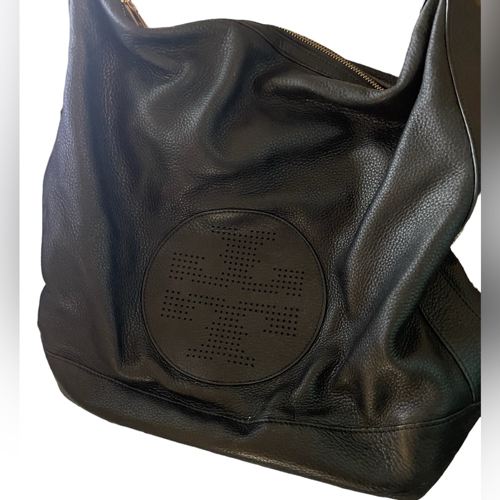 Tory Burch Black Leather Hobo Bag